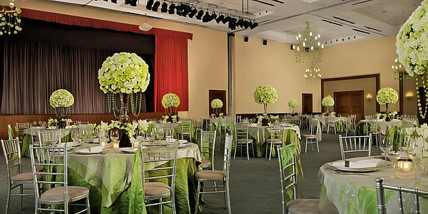 Ballroom reception setup with elegant décor at Secrets Royal Beach Punta Cana